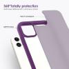 TENOC Phone Case Compatible with iPhone 13 & iPhone 14, Black Case Anti-Fingerprint Protective Bumper Matte Cover for 6.1 Inch(Translucent Dark Purple)