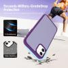 TENOC Phone Case Compatible with iPhone 13 & iPhone 14, Black Case Anti-Fingerprint Protective Bumper Matte Cover for 6.1 Inch(Translucent Dark Purple)