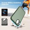 TENOC Phone Case Compatible with iPhone 13 & iPhone 14, Black Case Anti-Fingerprint Protective Bumper Matte Cover for 6.1 Inch(Translucent Forest Green)