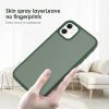 TENOC Phone Case Compatible with iPhone 13 & iPhone 14, Black Case Anti-Fingerprint Protective Bumper Matte Cover for 6.1 Inch(Translucent Forest Green)