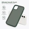 TENOC Phone Case Compatible with iPhone 13 & iPhone 14, Black Case Anti-Fingerprint Protective Bumper Matte Cover for 6.1 Inch(Translucent Forest Green)