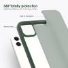 TENOC Phone Case Compatible with iPhone 13 & iPhone 14, Black Case Anti-Fingerprint Protective Bumper Matte Cover for 6.1 Inch(Translucent Forest Green)
