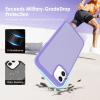 TENOC Phone Case Compatible with iPhone 13 & iPhone 14, Black Case Anti-Fingerprint Protective Bumper Matte Cover for 6.1 Inch(Translucent Light Purple)