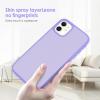 TENOC Phone Case Compatible with iPhone 13 & iPhone 14, Black Case Anti-Fingerprint Protective Bumper Matte Cover for 6.1 Inch(Translucent Light Purple)