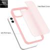TENOC Phone Case Compatible with iPhone 13 & iPhone 14, Black Case Anti-Fingerprint Protective Bumper Matte Cover for 6.1 Inch(Translucent Pink)