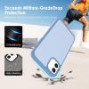 TENOC Phone Case Compatible with iPhone 13 & iPhone 14, Black Case Anti-Fingerprint Protective Bumper Matte Cover for 6.1 Inch(Translucent Sierra Blue)