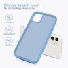 TENOC Phone Case Compatible with iPhone 13 & iPhone 14, Black Case Anti-Fingerprint Protective Bumper Matte Cover for 6.1 Inch(Translucent Sierra Blue)