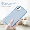 TENOC Phone Case Compatible with iPhone 13 & iPhone 14, Black Case Anti-Fingerprint Protective Bumper Matte Cover for 6.1 Inch(Translucent Sierra Blue)
