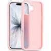 TENOC Phone Case Compatible with iPhone 16, Black Case Anti-Fingerprint Protective Bumper Matte Cover for 6.1 Inch(Translucent Pink)