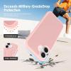 TENOC Phone Case Compatible with iPhone 16, Black Case Anti-Fingerprint Protective Bumper Matte Cover for 6.1 Inch(Translucent Pink)