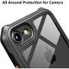 TENOC Phone Case Compatible with iPhone SE (2nd 2020 and 3rd 2022 Generation) & iPhone 7 & iPhone 8, Clear Case Black Protective Bumper Non-Yellowing Cover for 4.7 Inch