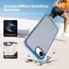 TENOC Phone Case Compatible with iPhone SE (2nd 2020 and 3rd 2022 Generation) & iPhone 7 & iPhone 8, Clear Case Shockproof Protective Bumper Slim Cover for 4.7 Inch(Translucent Dark Blue)