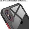 TENOC Phone Case Compatible with iPhone X & iPhone Xs, Clear Case Black Protective Bumper Non-Yellowing Cover for 5.8 Inch