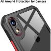TENOC Phone Case Compatible with iPhone XR, Clear Case Black Protective Bumper Non-Yellowing Cover for 6.1 Inch