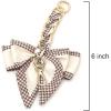 TENOC Purse Extender Chain, Crossbody Bag Charm, Bow Ribbon Handbag DIY Decoration Accessories(Beige)