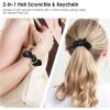 TENOC Scrunchie Keychain Wristlet, Soft Stretch Hair Tie Key Ring Bracelet, Elastic Keyring Wrist Strap for Women(Black)