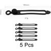 TENOC Silicone Cable Ties 10 Pcs Black Reusable Cable Holder Elastic Cord Straps Flexible Wire Organizer for Phone Tablet Charging Cable and Headset or Others(Black)
