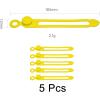 TENOC Silicone Cable Ties 10 Pcs Black Reusable Cable Holder Elastic Cord Straps Flexible Wire Organizer for Phone Tablet Charging Cable and Headset or Others(Yellow)