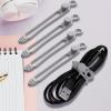 TENOC Silicone Cable Ties 10 Pcs Black Reusable Cable Holder Elastic Cord Straps Flexible Wire Organizer for Phone Tablet Charging Cable and Headset or Others(Grey)