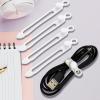 TENOC Silicone Cable Ties 10 Pcs Black Reusable Cable Holder Elastic Cord Straps Flexible Wire Organizer for Phone Tablet Charging Cable and Headset or Others(White)