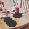 TENOC Silicone Non-Slip, Heat Resistant & Water-Trapping Trivet Mats for Water Glasses & Teacup & Coffee Cup & Dishes & Cookware, Multipurpose Kitchen Table Coaster, 3.5-Inch, Black(Black)