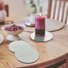 TENOC Silicone Non-Slip, Heat Resistant & Water-Trapping Trivet Mats for Water Glasses & Teacup & Coffee Cup & Dishes & Cookware, Multipurpose Kitchen Table Coaster, 3.5-Inch, Black(Gray)