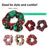 TENOC Soft Scrunchies, Christmas Styles Hair Ties Ponytail Holders for all Ages, 6 Pcs(Christmas Theme)