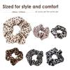 TENOC Soft Scrunchies, Christmas Styles Hair Ties Ponytail Holders for all Ages, 6 Pcs(Leopard Print)