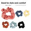 TENOC Soft Scrunchies, Christmas Styles Hair Ties Ponytail Holders for all Ages, 6 Pcs(Solid color)