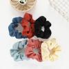 TENOC Soft Scrunchies, Christmas Styles Hair Ties Ponytail Holders for all Ages, 6 Pcs(Solid color)