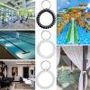 TENOC Spiral Coil Keychain, Anti-lost Key Chain Holder Lanyard Cord for Sauna Outdoor Sports and Gym Pool(Black & White & Clear)