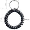 TENOC Spiral Coil Keychain, Anti-lost Key Chain Holder Lanyard Cord for Sauna Outdoor Sports and Gym Pool(Black)
