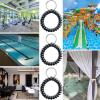TENOC Spiral Coil Keychain, Anti-lost Key Chain Holder Lanyard Cord for Sauna Outdoor Sports and Gym Pool(Black)
