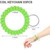 TENOC Spiral Coil Keychain, Anti-lost Key Chain Holder Lanyard Cord for Sauna Outdoor Sports and Gym Pool(Light Green)