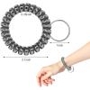 TENOC Spiral Coil Keychain, Anti-lost Key Chain Holder Lanyard Cord for Sauna Outdoor Sports and Gym Pool(Mt-black)