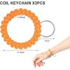 TENOC Spiral Coil Keychain, Anti-lost Key Chain Holder Lanyard Cord for Sauna Outdoor Sports and Gym Pool(Orange)