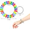 TENOC Spiral Coil Keychain, Anti-lost Key Chain Holder Lanyard Cord for Sauna Outdoor Sports and Gym Pool(Rainbow-deep)