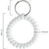 TENOC Spiral Coil Keychain, Anti-lost Key Chain Holder Lanyard Cord for Sauna Outdoor Sports and Gym Pool(White)