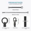 TENOC Spiral Coil Spring Keychain(Black)