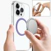 TENOC Universal Metal Ring Sticker for Magnetic Charger Compatible with iPhone/Samsung/Android All Cellphones, Magnetic Mount/Phone Holder Conversion Accessories, 3Pcs, Black(3 x Light Purple)