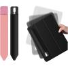 TENOC Universal Stylus Holder, Adhesive Pencil Protected Sleeve Case, Elastic Pens Holder Storage Pouch Pocket Compatible for Pencil Pro 2nd/1st & USB-C, 1 Pcs, Black(Black+Pink)