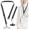 TENOC Adjust Length Phone Crossbody Strap, Detachable Cellphone Wrist Strap, Universal Phone Lanyard(Black)