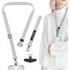 TENOC Adjust Length Phone Crossbody Strap, Detachable Cellphone Wrist Strap, Universal Phone Lanyard(Gray)