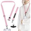 TENOC Adjust Length Phone Crossbody Strap, Detachable Cellphone Wrist Strap, Universal Phone Lanyard(Pink)