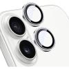 TENOC Camera Lens Protector for iPhone 17 Pro & iPhone 17 Pro Max, 9H Tempered Glass Camera Screen Cover, Silver Metal Individual Ring(Silver)