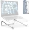 TENOC Foldable Laptop Stand for Desk, Universal Laptop Riser Ventilated Holder Mount Compatible with MacBook, Notebook, ASUS, Acer and More, Black(Silver)