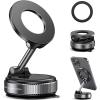TENOC Magnetic Suction Car Phone Mount, 360° Rotation Phone Holder Mount, Foldable Cellphone Holders for Car/Gym/Shower/Mirror, Black(Black)