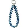 TENOC Marble Beaded Phone Wrist Strap, Cellphone Lanyard with Tether Tab, Hands-Free Phone Chain Wristlet Bracelet Keychain, Obsidian Black(A-navy Blue)