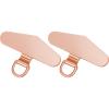 TENOC Metal Phone Tether Tab, Metal Phone Patch, Universal Cellphone Lanyard Pad for Full Phone Cases, 2 x Sliver(Rose Gold)