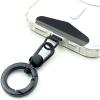 TENOC Metal Phone Tether, Universal Cellphone Lanyard Pad with 360 Rotation Spring Ring, Rose Gold(Black)